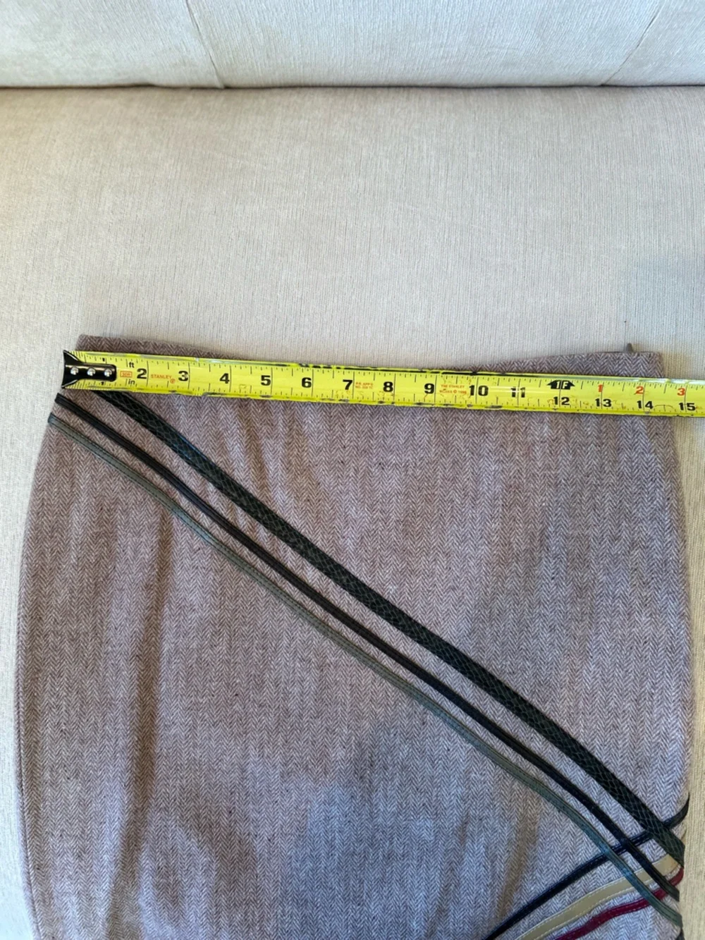 Express Brown Pencil Skirt with Diagonal Stripe Accents & Brown Buttons Down Top - Picture 7 of 12